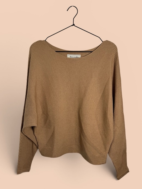 Abercrombie & Fitch Sweaters - Abercrombie & Fitch Camel Brown Ribbed  Knit Sweater